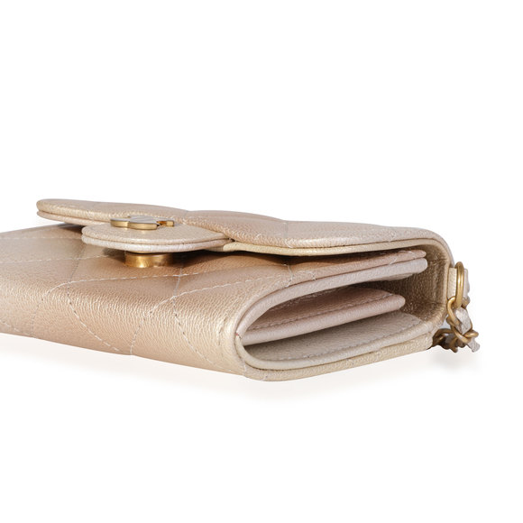 Chanel Gold Metallic Ombré Quilted Goatskin Classic Mini Clutch with Chain - Picture 7 of 7